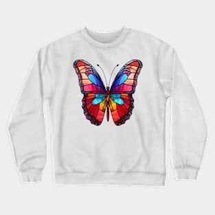 Stained Glass Colorful Butterfly #2 Crewneck Sweatshirt